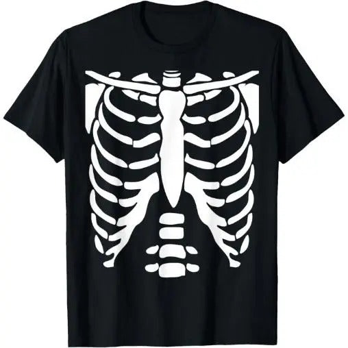 SKELETON | Halloween Costume Rib cage Anatomy T-Shirt Made in USA