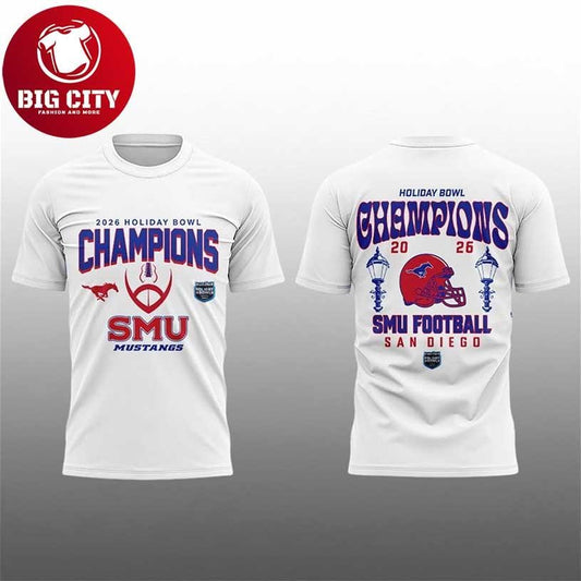 SMU Football 2026 Holiday Bowl Champs Two Sided Shirt