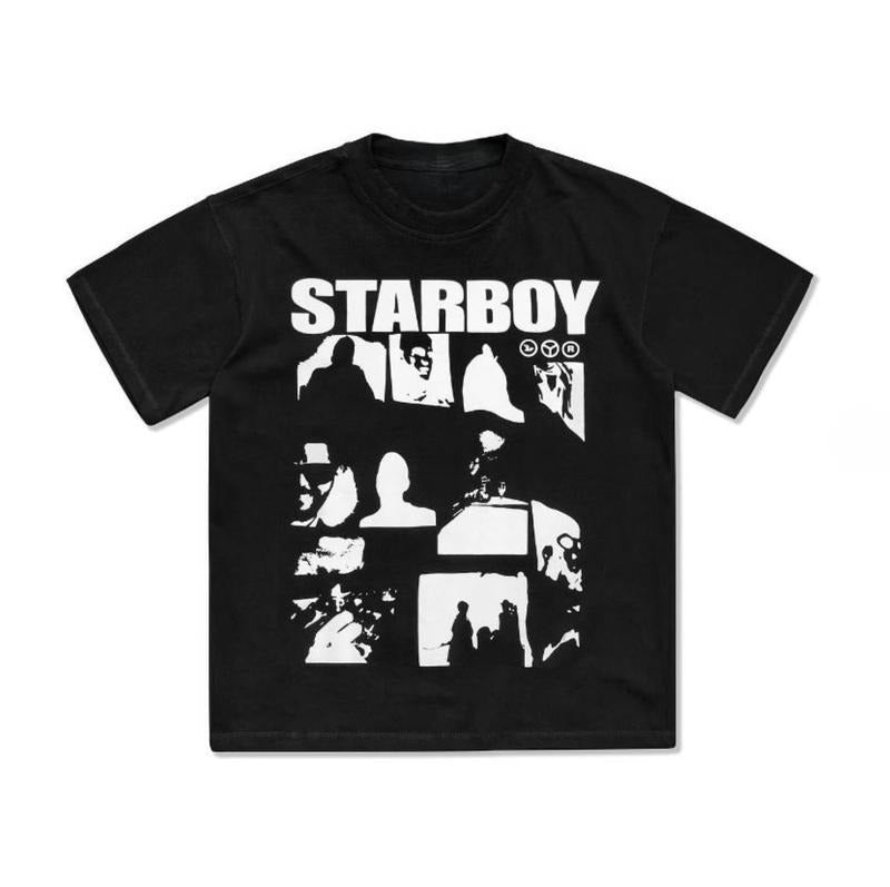 STARBOY T-SHIRT, Y2K Tee, Y2K T-shirt, Vintage T-shirt, Vintage tee Menswear Top Underwear Tshirt Streetwear Man Tropical Crewneck Shortsleeve Round Neck Casual