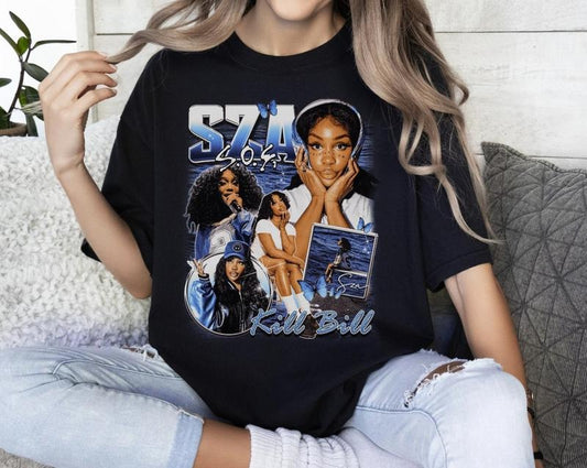 SZA Shirt, SZA Kill Bill Shirt, Sza SOS Merch, Sza tour Sweatshirt, Gift for Sza fans, 90s Tour Bootleg Top Womenswear Underwear Lady