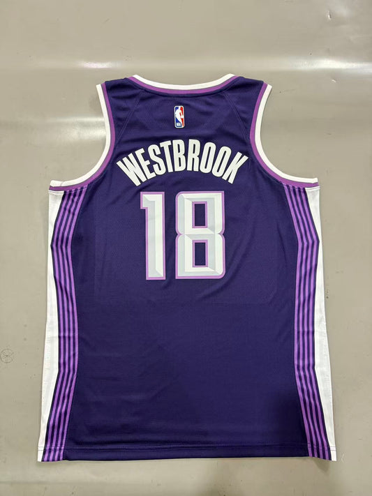 Sacramento Kings #18 Russell Westbrook 26 Season Kings City Purple Style 1