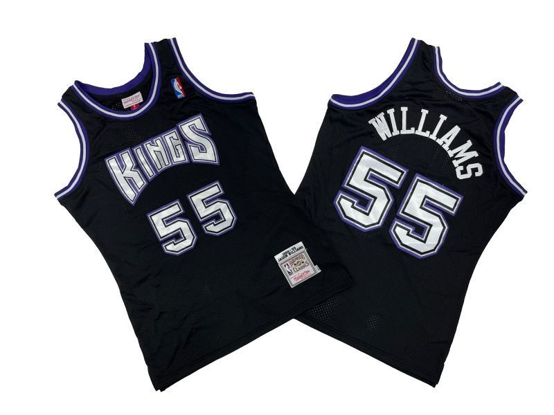 Sacramento Kings #55 Jason Williams Kings 55 # Black 98-99 Season Mitchell Retro Jersey -- Ja Style 1