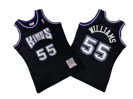 Sacramento Kings #55 Jason Williams Kings 55 # Black 98-99 Season Mitchell Retro Jersey -- Ja Style 1