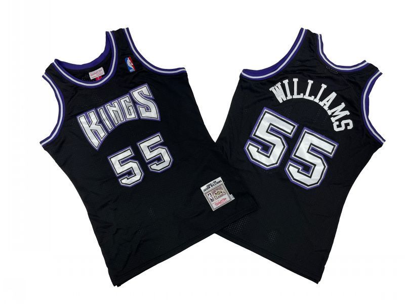 Sacramento Kings #55 Jason Williams Kings 55 # Black 98-99 Season Mitchell Retro Jersey -- Ja Style 2