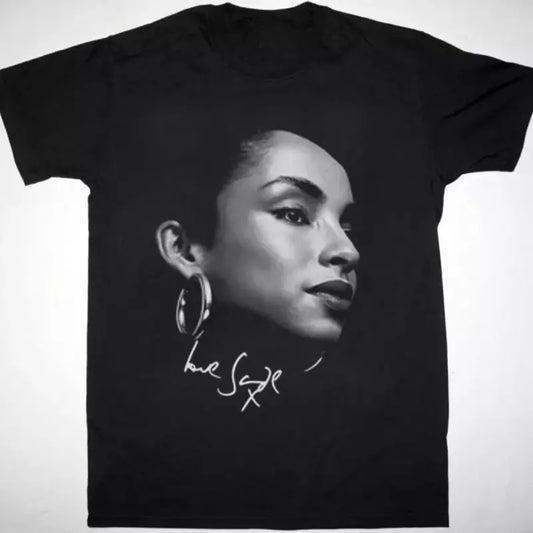 Sade Adu World Tour Tshirt Face Short Sleeve Black All Size