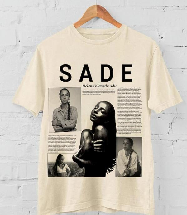 Sade Album t-shirt, Sade retro Lyric style top tee vintage unisex T-Shirt