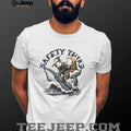 Safety third viking riding whale with axe and beer shirt