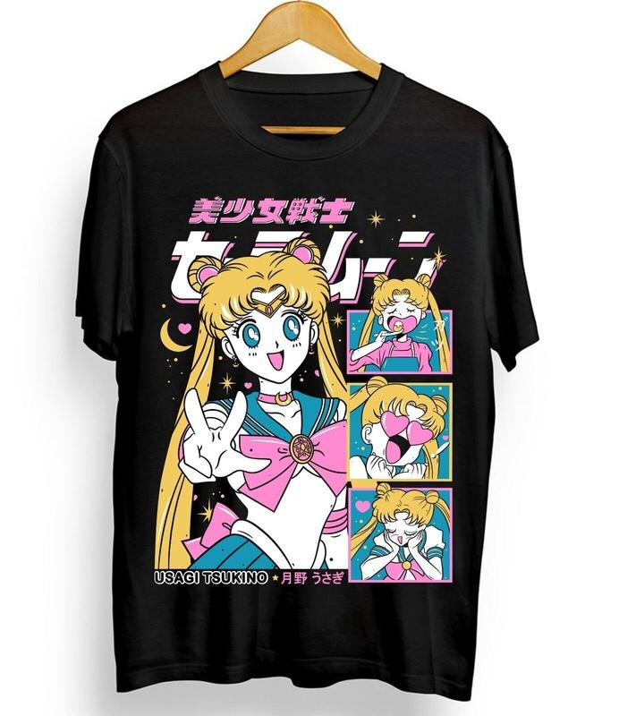 Sailor Moon T-Shirt Usagi Tsukino Girl Women's Men's Clothing Shirt Tee All Size Menswear Polyester wompwompmrcomershirt Top Womenswear