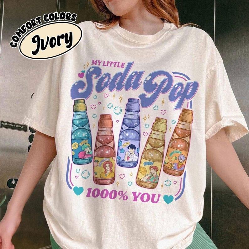 Saja Boys Soda Pop KPDH Comfort Colors Shirt, Saja Boys Huntrix PIN, Kpop Demon Boy Band Inspired Shirt, Kpop Movie Apparel, Jinu Tee