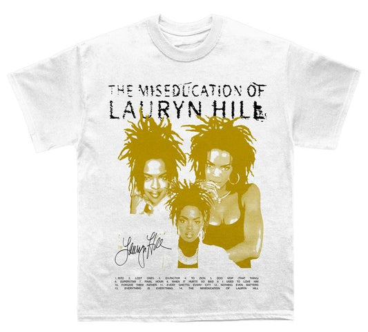 [Sale Up To 30%] Lauryn Hill Miseducation Album Graphic Tee, Menswear Crew Neck Rap Streetwear T-Shirt, Unisex Casual Fit Cotton Vintage Hip-Hop Round Neck Men's Clothing Men's Regular Fit Graphic T-shirt