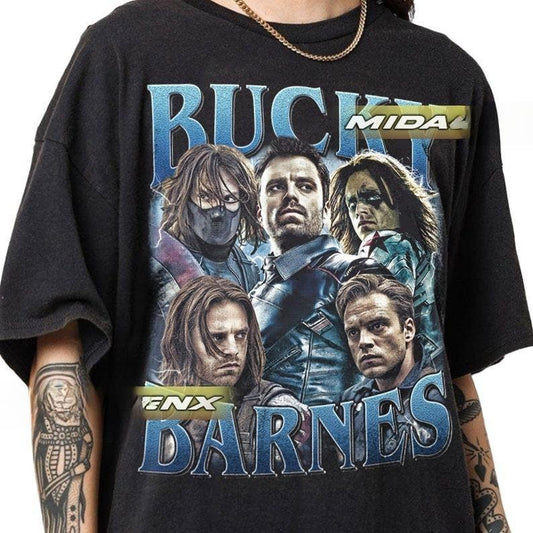 [Sale Up To 45%]Bucky Barnes Sebastian Stan Vintage T-Shirt, Gift For Women and Man Unisex T-Shirt