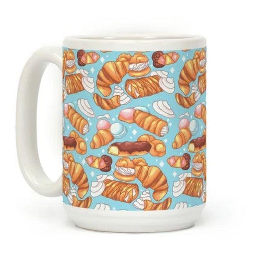 [Sale Up To 50%] Penis Pastries Pattern Coffee Mug- 11 oz or 15 oz Ceramic Drinkware with Large Handles, Printed in the USA, Handy for Coffee and Tea - Reusable