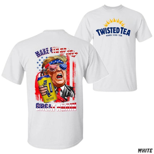 [Sale Up To 60%] 4th Of July T-shirt Bold Patriotic Graphic With Twisted Tea Perfect For Independence Day Celebrations Unisex Casual Tee Fun Bold