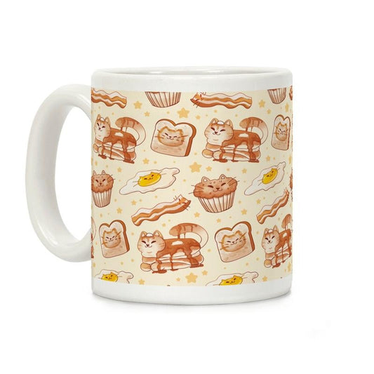 [Sale Up to 50% ] Breakfast Cats Coffee Mug,  11 oz or 15 oz Ceramic Drinkware with Large Handles, Printed in the USA