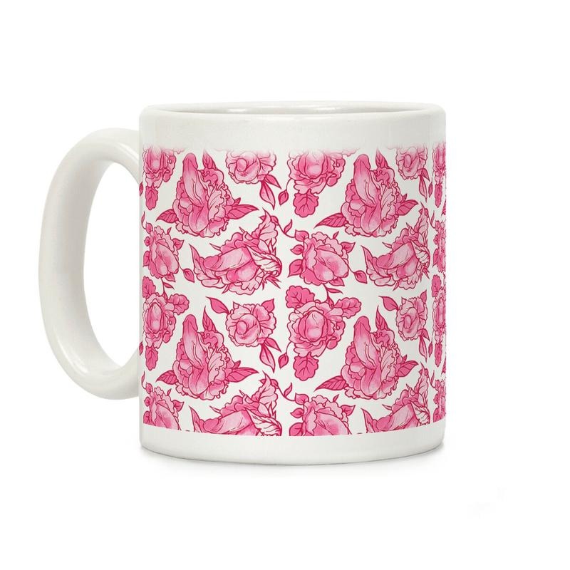 [Sale Up to 50% ] Floral Penis Mug Coffee Mug,  11 oz or 15 oz Ceramic Drinkware with Large Handles, Printed in the USA