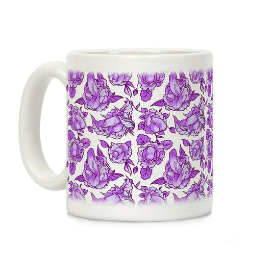 [Sale Up to 50% ] Floral Penis Purple Coffee Mug,  11 oz or 15 oz Ceramic Drinkware with Large Handles, Printed in the USA