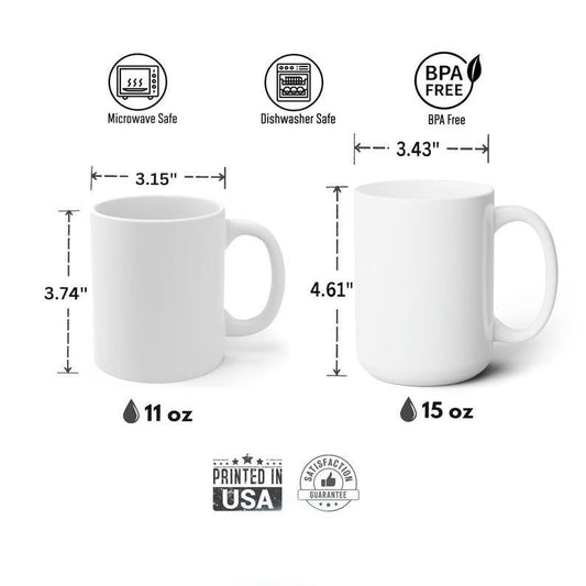 [Sale Up to 50% ] Floral Penis Yellow Coffee Mug,  11 oz or 15 oz Ceramic Drinkware with Large Handles, Printed in the USA