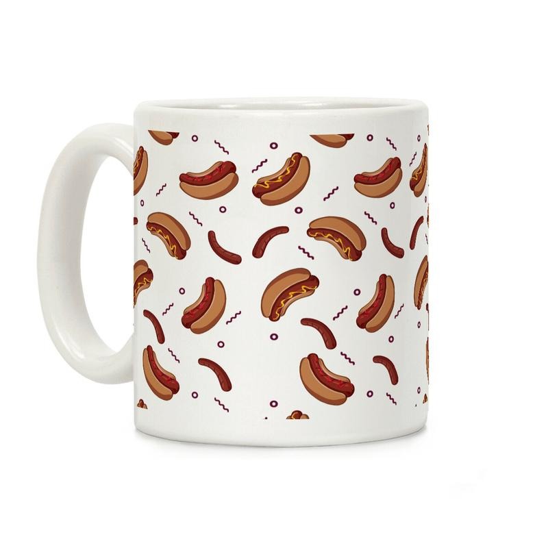 [Sale Up to 50% ] Glizzy Pattern Coffee Mug 11 oz or 15 oz Ceramic Drinkware with Large Handles, Printed in the USA