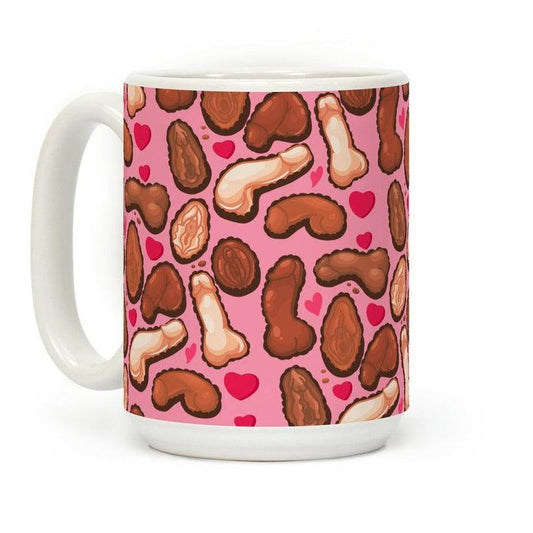 [Sale Up to 50% ] NSFW Valentine's Chocolates Pattern Coffee Mug,  11 oz or 15 oz Ceramic Drinkware with Large Handles, Printed in the USA
