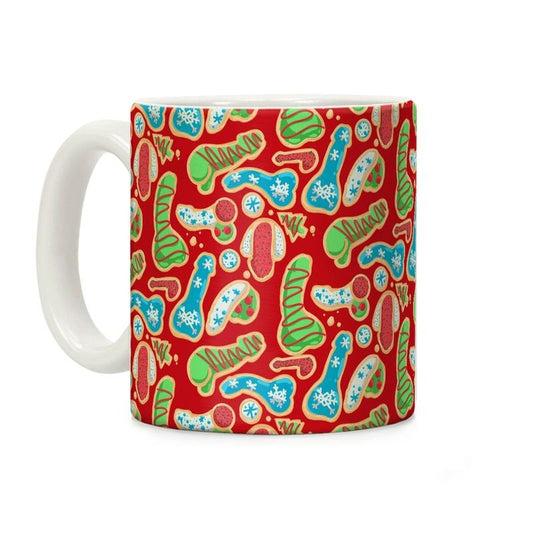 Sale Up to 50% ] Phallic Christmas Cookies Coffee Mug,  11 oz or 15 oz Ceramic Drinkware with Large Handles, Printed in the USA