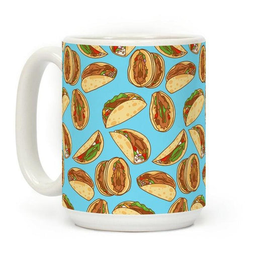 [Sale Up to 50% ] Taco Vulvas Pattern Coffee Mug,  11 oz or 15 oz Ceramic Drinkware with Large Handles, Printed in the USA