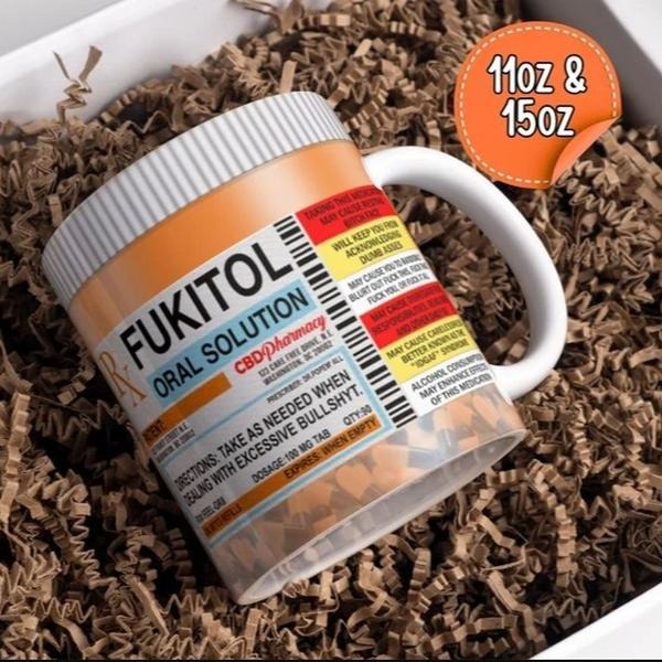 [Sale Up to 50% ]Fukitol Prescription Funny Mug | Sassy Cup Sarcastic Mug | Best Birthday Gift | Adult Humor | Funny Gift