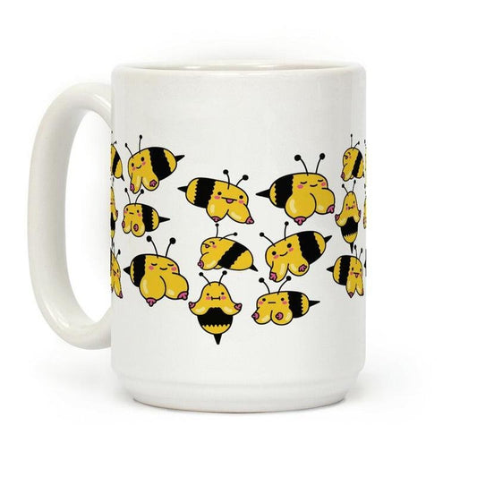 [Sale Up to 60% ] Boobees Pattern Coffee Mug,  11 oz or 15 oz Ceramic Drinkware with Large Handles, Printed in the USA