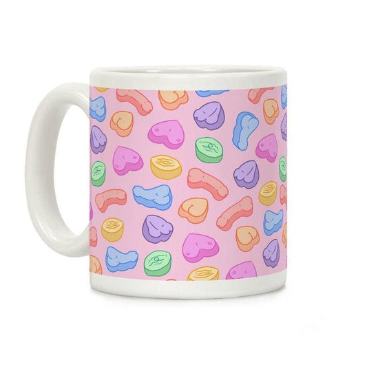 [Sale Up to 60% ] Candy Parts (NSFW Valentine) Coffee Mug,  11 oz or 15 oz Ceramic Drinkware with Large Handles, Printed in the USA