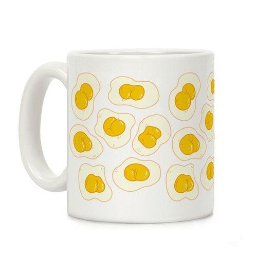 [Sale Up to 60% ] Egg Butts Coffee Mug,  11 oz or 15 oz Ceramic Drinkware with Large Handles, Printed in the USA