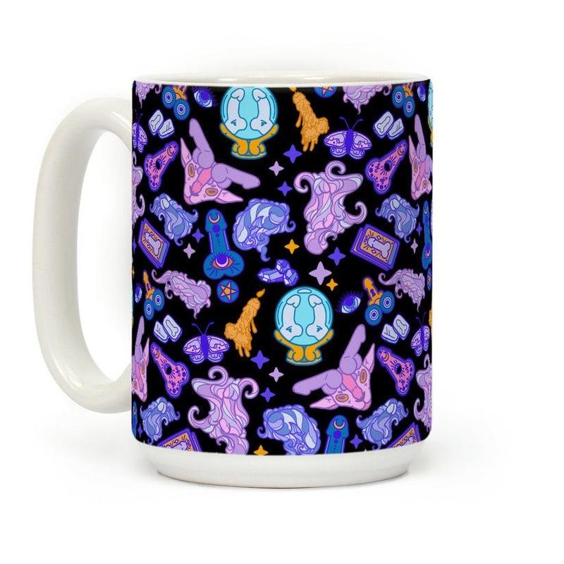 [Sale Up to 60% ] Occult Hidden Penis Pattern Coffee Mug,  11 oz or 15 oz Ceramic Drinkware with Large Handles, Printed in the USA