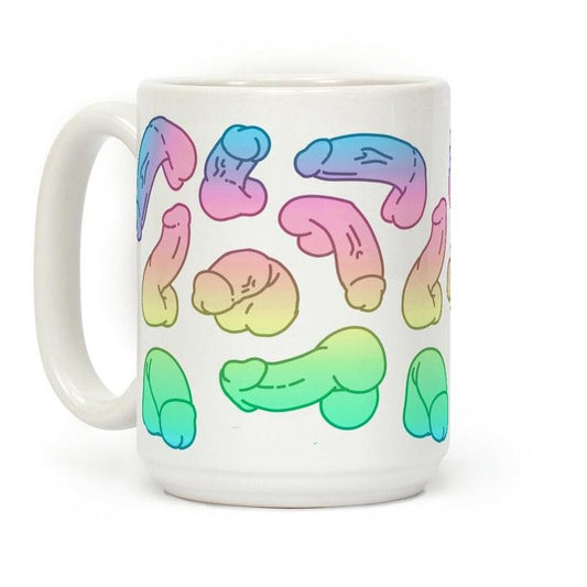[Sale Up to 60% ] Pastel Penis Pattern Coffee Mug,  11 oz or 15 oz Ceramic Drinkware with Large Handles, Printed in the USAstyle{n002}2