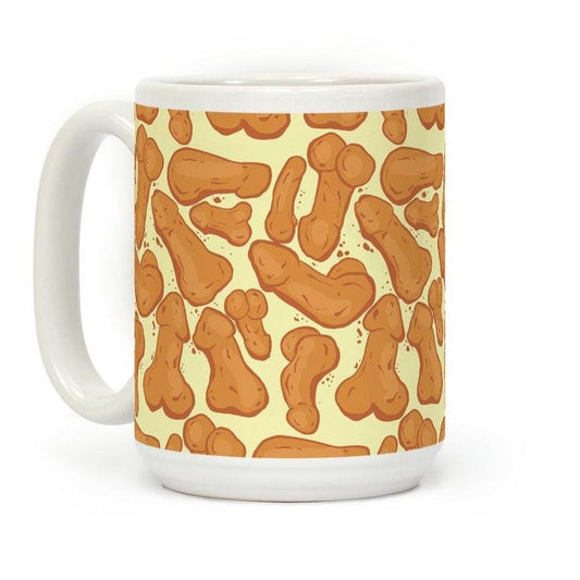 [Sale Up to 60% ] Penis Nuggets Pattern Coffee Mug,  11 oz or 15 oz Ceramic Drinkware with Large Handles, Printed in the USA
