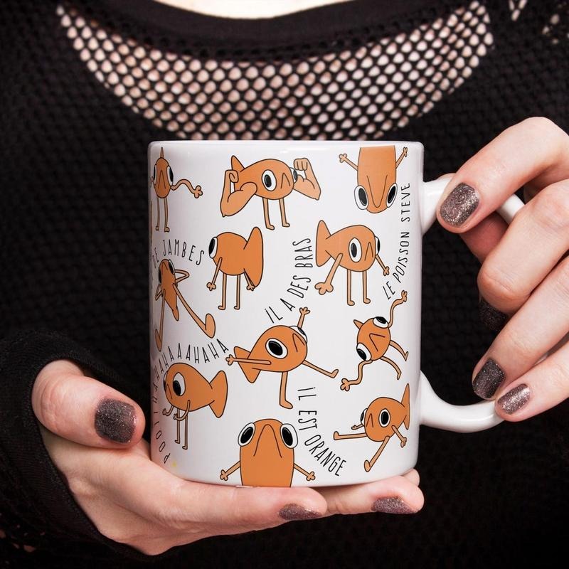 [Sale off up to 40%] FREE SHIP - Le Poisson Steve Mug, Il Est Orange Steve Coffee Mug, Funny Le Poisson Steve Gag Gift, Orange Tiktok Fish, French Fish Meme Tea Cup