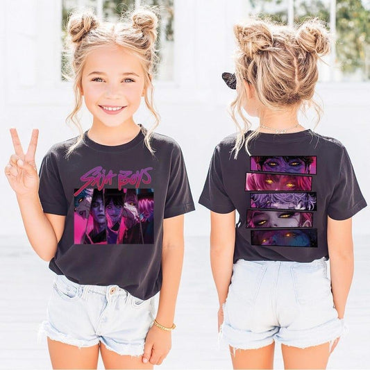 [Sale up To 30%] Huntrix T Shirt, Demon Hunters Shirt, Saja Boys T Shirt, Anime Manga Style Tee Shirt, Demon Hunter Kids Shirt, Gift For Kpop Fan, Kpop Movie