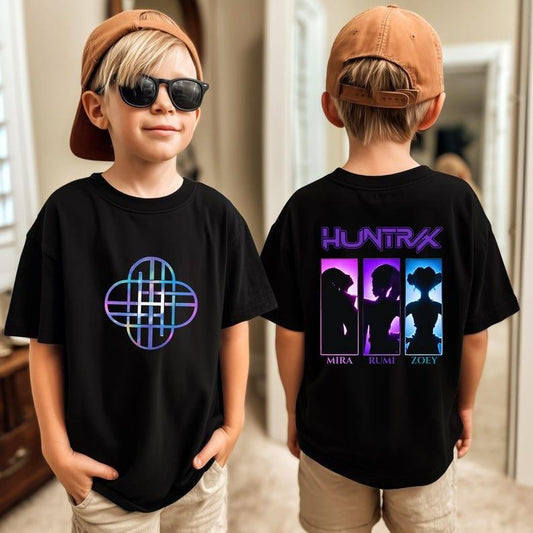 [Sale up To 30%] Kids Huntrix Girls Kpop Demon Hunters Two-sided Shirt Youth Style Tee, Unisex T-Shirt