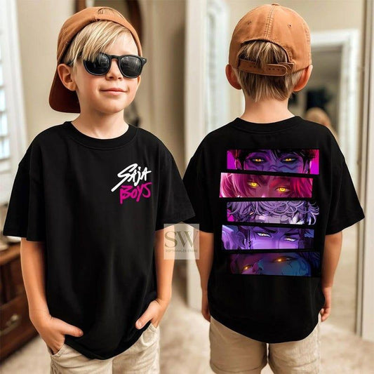[Sale up To 30%] Saja Boys 2 Slide Youth Toddler Shirt, Saja Boys Boy Band Shirt, Kpop Demon Inspired Movie Shirt, Demon Hunters Merch, Kpop Shirt, Boy Group