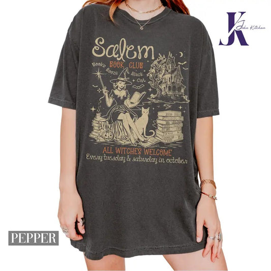 Salem Book Club Shirt, Bookish Halloween Shirt, Spooky Reader Shirt, Funny Book Lover, Salem Witches Shirt, Spooky Season Thriller Reader