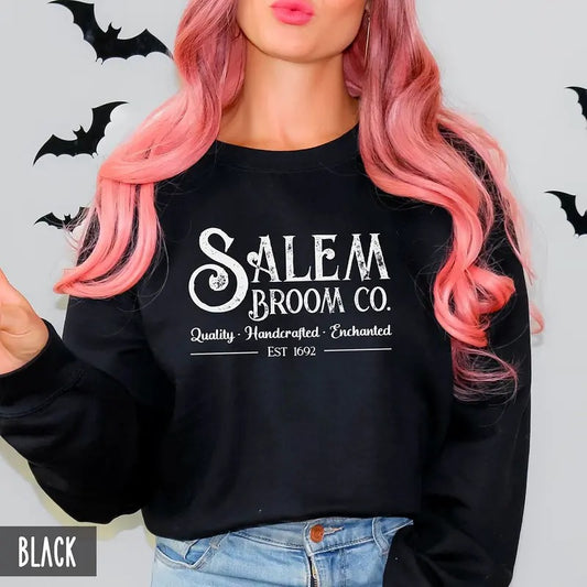 Salem Broom Company Sweatshirt, Vintage Witchy Vibes Shirt, Fall Vintage Inspired Hoodie, Salem Sweatshirt, Salem 1626 Hoodie, Witch Vibes Sweater, Salem 1626 Shirt