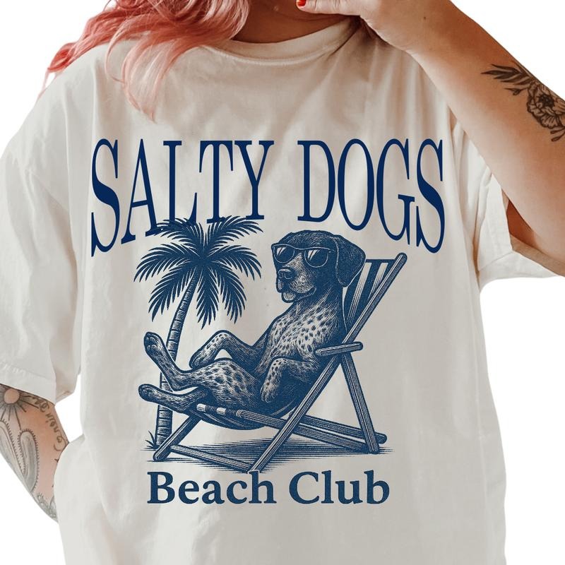 Salty Dogs Beach Club GSP Shirt ~ Unisex Apparel Relaxed Fit Printed In The USA Clothing Womenswear Casual Comfort Cotton Top Athletic Boho Chic