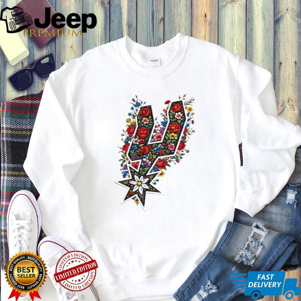 San Antonio Basketball Floral Spurs Star Logo T Shirt