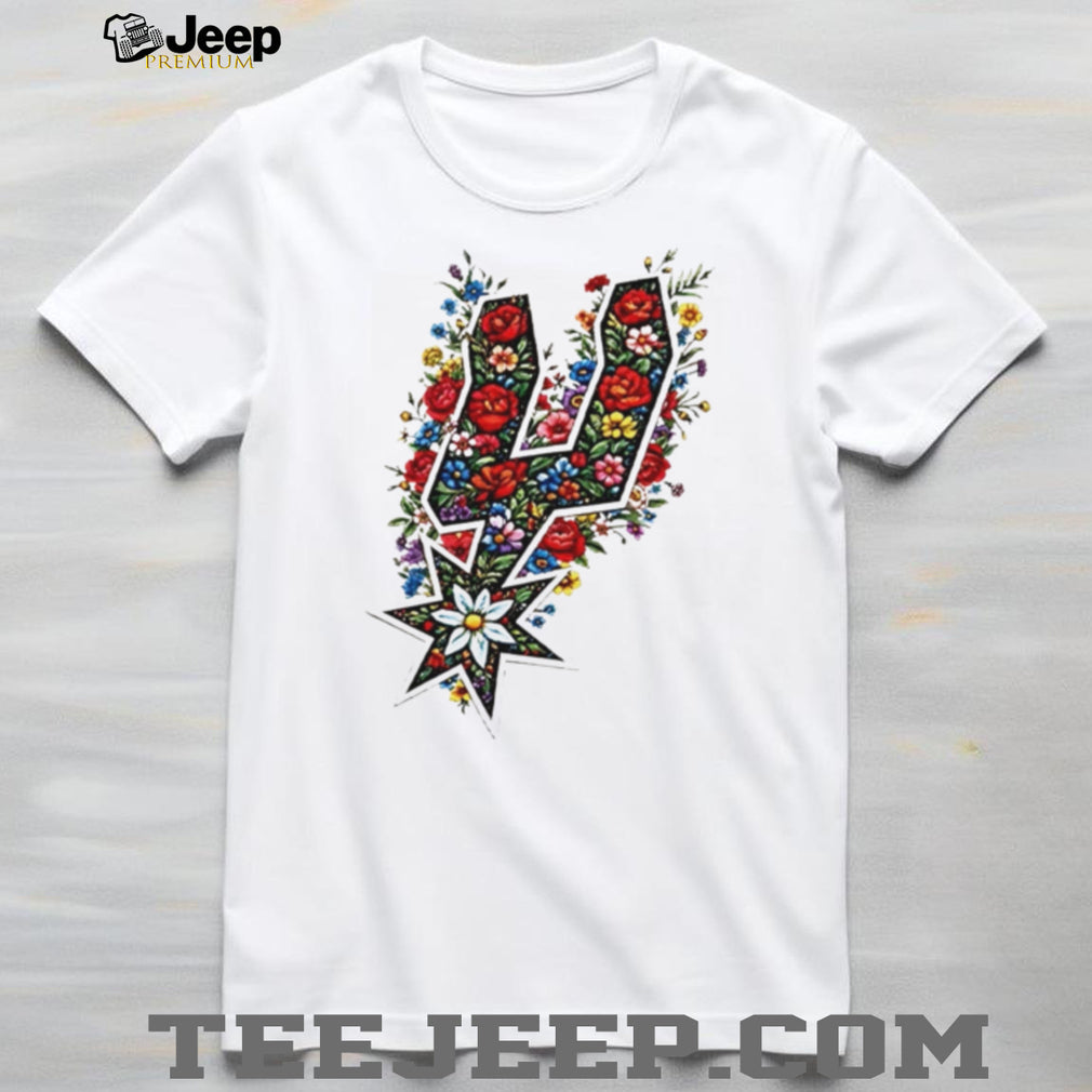 San Antonio Basketball Floral Spurs Star Logo T Shirt