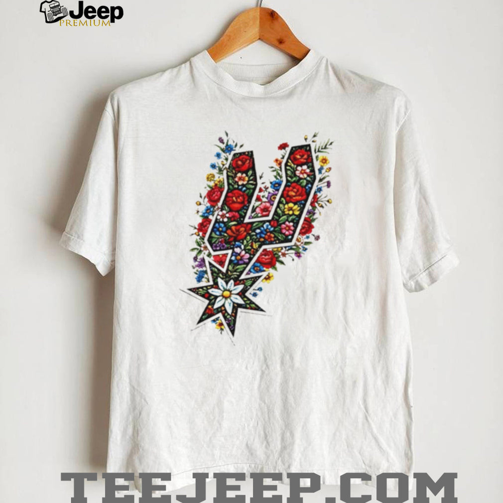 San Antonio Basketball Floral Spurs Star Logo T Shirt