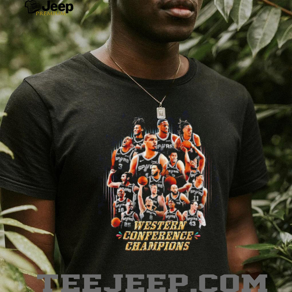 San Antonio Spur Western Conference Champions team collage shirt