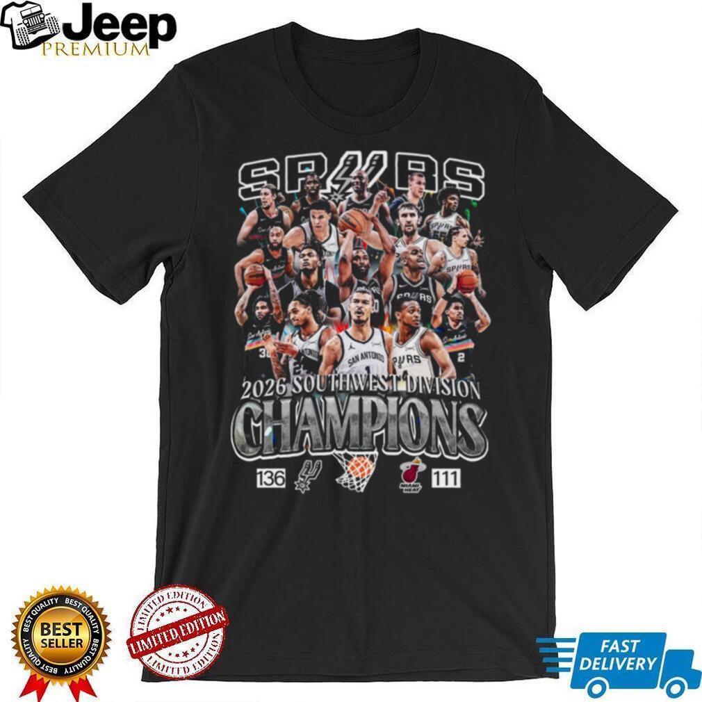San Antonio Spurs 2026 Southwest Division Champions NBA Team Roster T Shirt