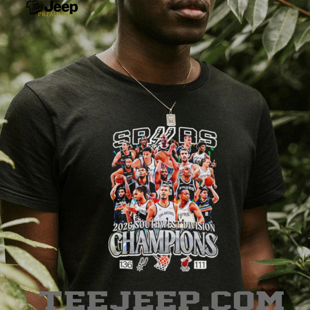 San Antonio Spurs 2026 Southwest Division Champions team collage shirt