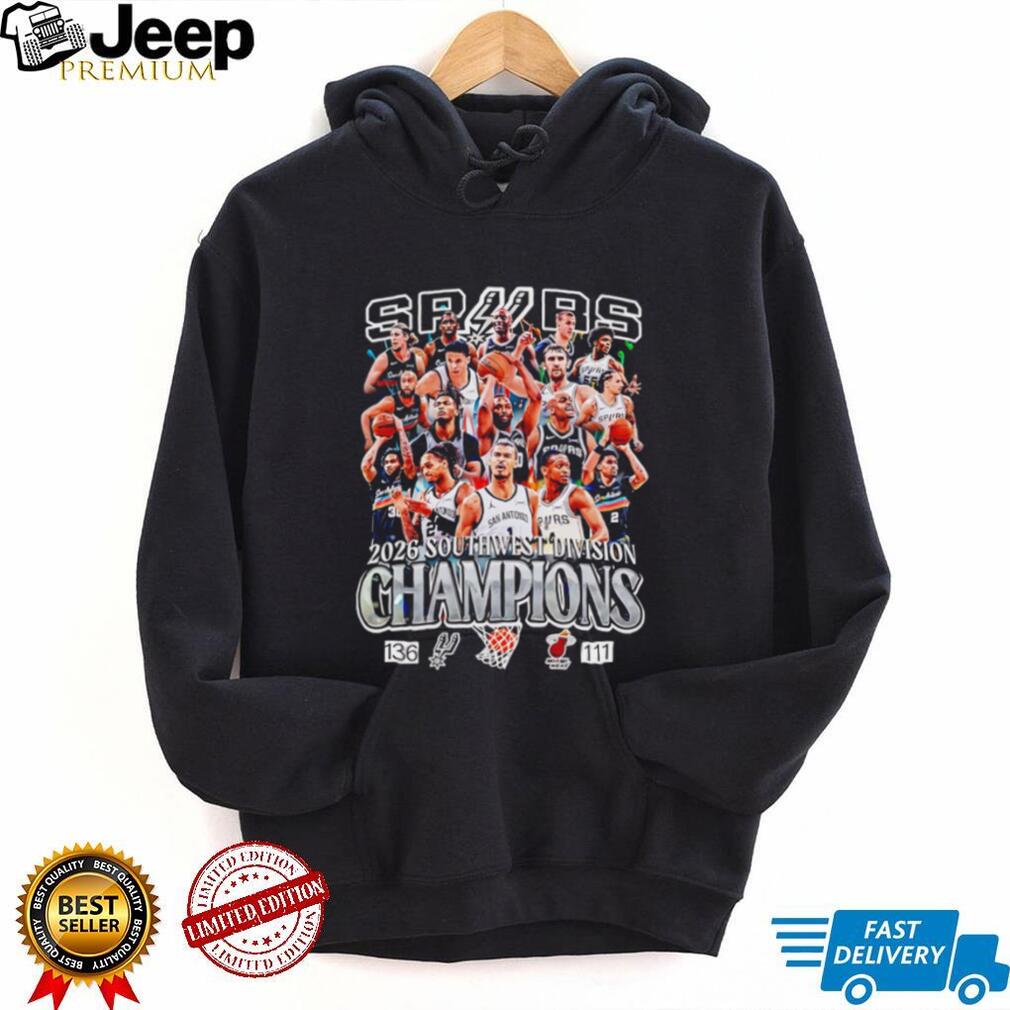 San Antonio Spurs 2026 Southwest Division Champions team collage shirt