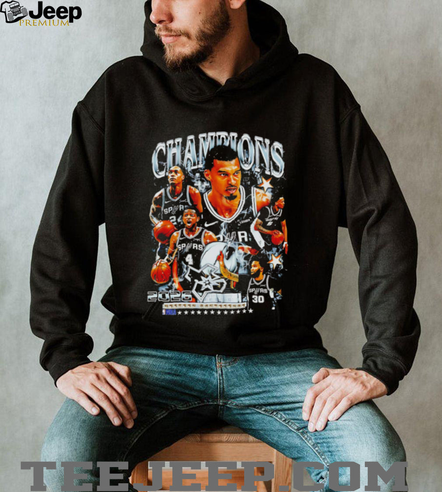San Antonio Spurs 2026 Western Conference Champions team collage shirt