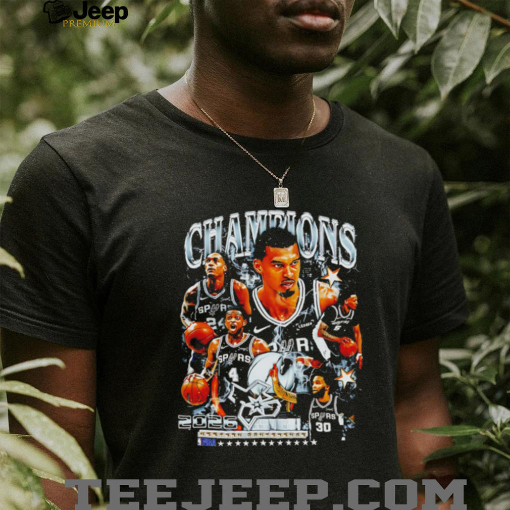 San Antonio Spurs 2026 Western Conference Champions team collage shirt