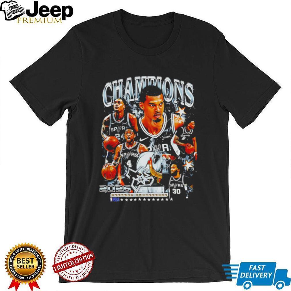 San Antonio Spurs 2026 Western Conference Champions team collage shirt