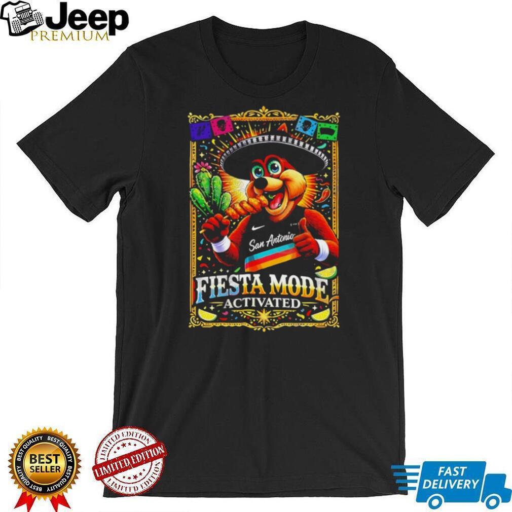 San Antonio Spurs Coyote Mascot Fiesta Mode Activated Mexican Art T Shirt